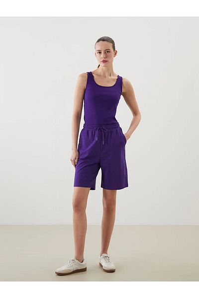 LC Waikiki Pantaloni scurți de damă LCWAIKIKI Classic Black cu talie elastică