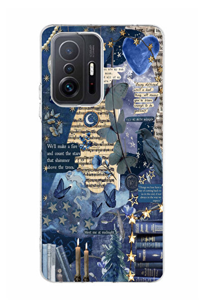 moonset Xiaomi Mi 11T / Mi 11T Pro Uyumlu Kolaj Tasarımlı Baskılı Şeffaf Tele...