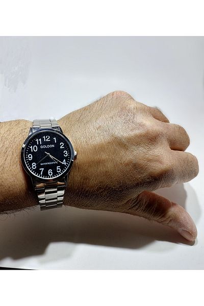 Paradise Classic Steel Black Color Display Men's Wrist Watch