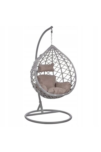 Avex Κρεμαστή πολυθρόνα κούνιας, Springos, Simona, συνθετικό ρατάν, γκρι, γκρ...