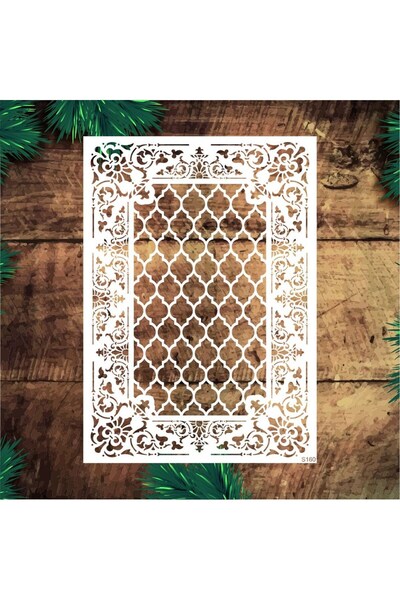 STENCİLTASARIM Stencil Tasarım S160 Fas Deseni Duvar Ahşap Cam Boyama Deseni