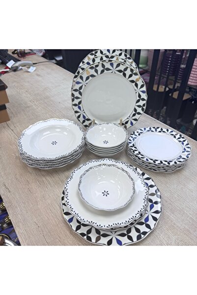 DGCHOME 24 Parça 6 Kişilik Yemek Takımı Lacivert