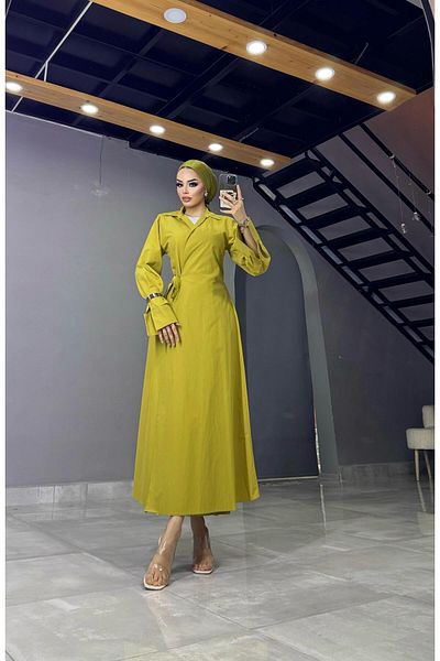 MERVEPLUME Plume Women's Long Hijab Stylish Dress Comfortable and Tie Dress