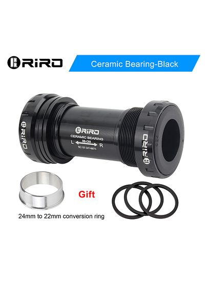 riro Ceramic-Black RIRO Bicycle Ceramic Bottom Bracket BB68/BB92 68/73MM Threaded BB MTB Sealed Bearings