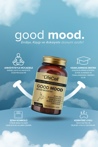 Lifecell Good Mood Booster | Ruh Halinizi Dengeleyin! 5HTP ve Valerian İçeren Kompleks Takviye Edici Gıda