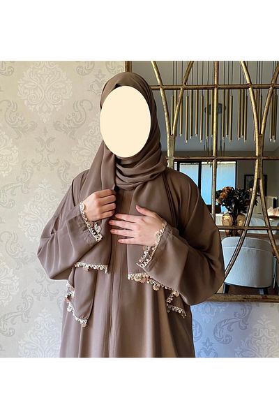 Nimet Abla Butik Hand Embroidered Prayer Robe Suit