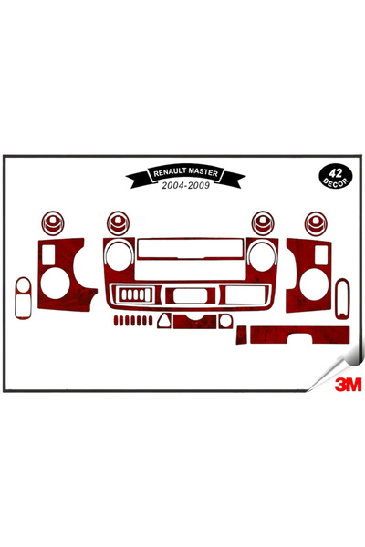 emrgarage Renault Master 2 (2004-2009)Torpido Konsol Trim Göğüs Maun Kaplama ...