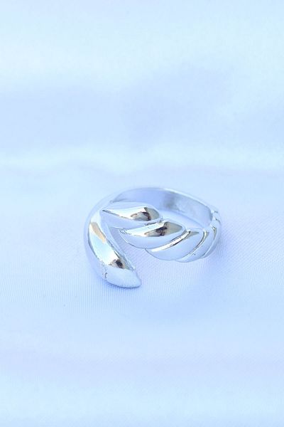 Skygo Brass Silver Color Adjustable Coiled Ring - Tj-Byk3195