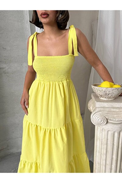 Arzu Askılı Gipeli Kat Elbise Poplin Kumaş