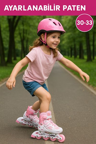 CAN Adjustable Roller Skates |   Double Use Single Row Roller Skates Double Wheel Practice Mode Size 30-33