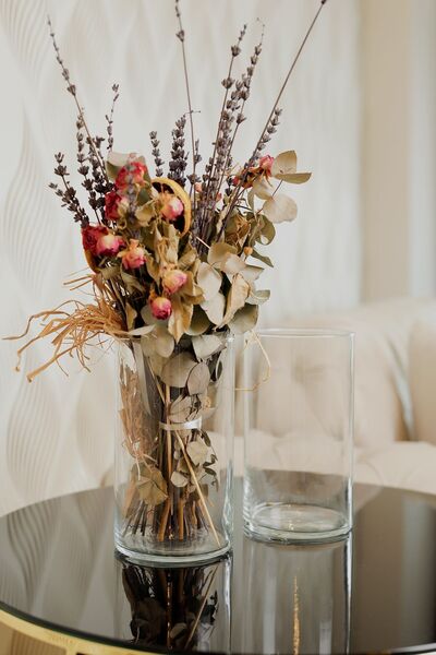 ZURİ DESİGN 2'li Cam Vazo Seti 20x9 cm - Modern ve Şık Dekoratif Vazo Çifti