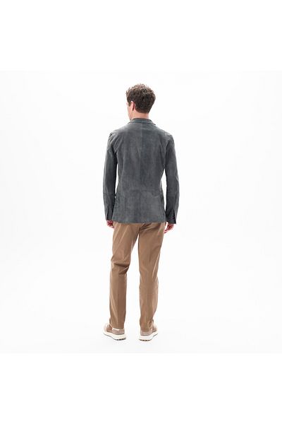 Desa Men's Gray Suede Blazer Jacket