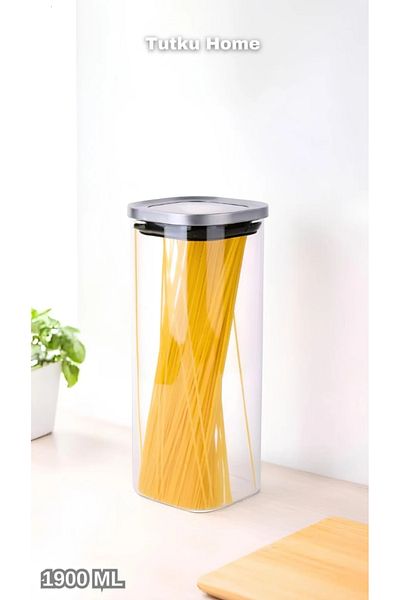 Lizzy 12-Piece Super Jar, Storage Container Set - Vacuum Square Jar -