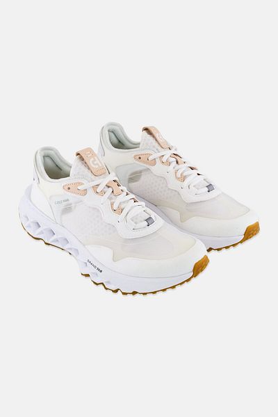Cole Haan Men Medium 5 Zerogrand Lace Up Running Shoes, Off White