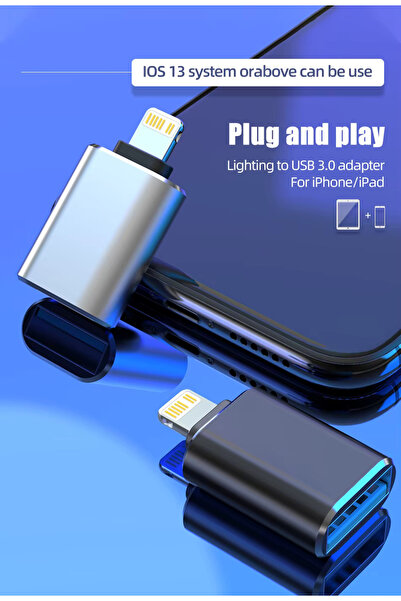 Derwell Iphone Ipad Uyumlu Lightning To Usb 3.0 (Yüksek Hızlı) Veri Aktarımı ...