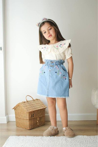 maykids Denim Skirt Set