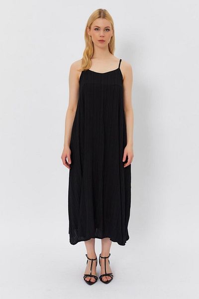 MRA Fashion Strappy Long Bell Dress - Black