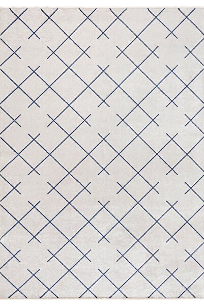 BM Home FUSE LACİVERT - KOYU LACİVERT - EKRU 160X230 CM HALI