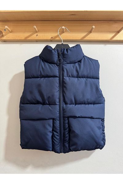 Motebarn Wear Boy's Puffer Vest Navy Blue