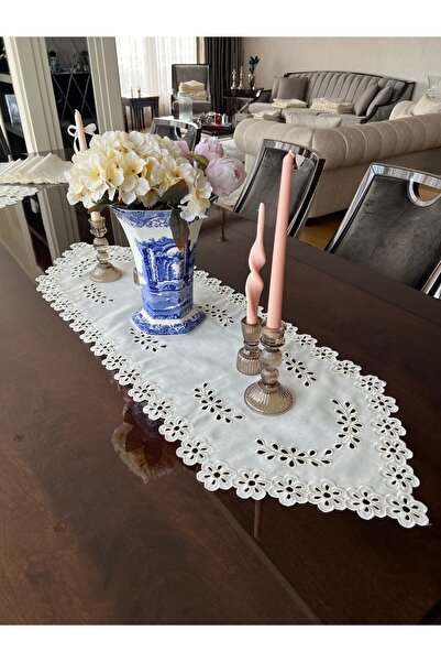 QBR Home عداء زهرة مطرزة. 115 × 39 سم