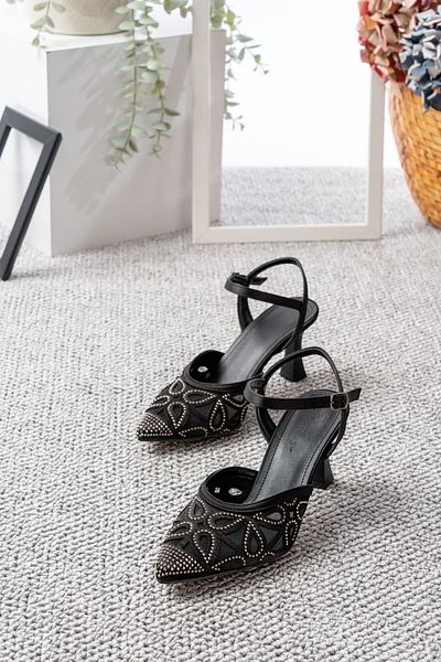 Egepass Galvi̇n Women's Heelled Evening Shoes Add Elegance to Your Elegance with Lace Detail