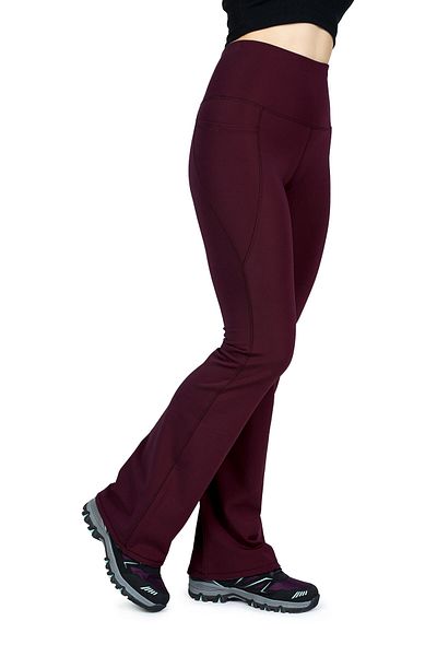The Step Sports Pantaloni cu talie înaltă, prune, burgundă, cu buzunare, cu buzunare