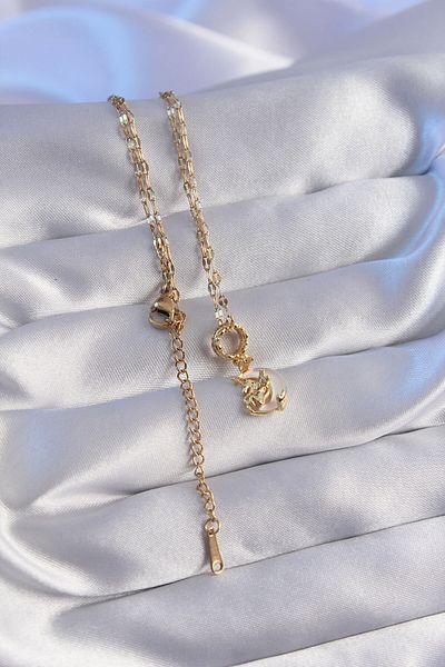 Skygo 316L Steel Chain Gold Color Zircon Stone Pearlescent Moon Figure Necklace - Tj-Bko8805