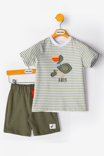 Ofislot Pelikan Male Baby under Ust Suit Shorts Male Baby Suit Double Male Child Suit Baby Boy Clothing