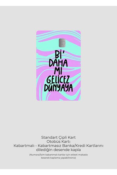 hediyenebak Bi More Come World Designed |   Card Covering Sticker |   Compatible for Credit/Debit Card