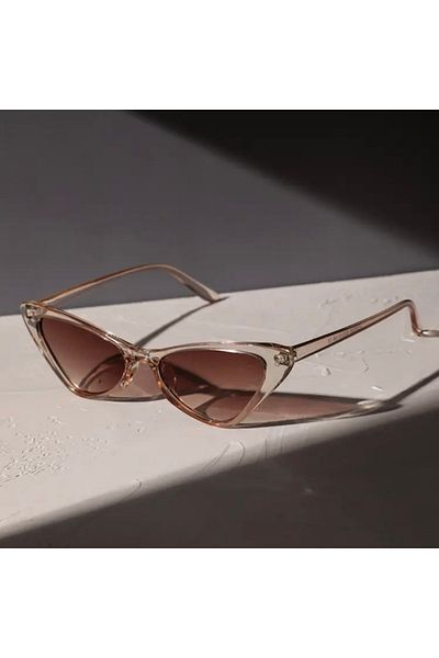 BALEZA Brown Glass Cat Eye Women's Sunglasses Design Glasses
