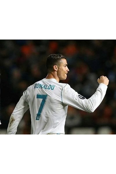 BARBITOS C.Ronaldo Real-Madrid Cardiff 2017 Final White Long Arm Long Arm Jersey Asf11
