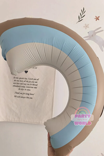 party world Gökkuşağı Retro Mavi Folyo Balon – 50 cm – 1 Adet