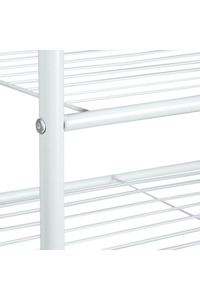 Relaxdays Clothes rack with 2 shoe shelves and 4 hangers, Relaxdays, metal, white, 162 x 90 x 40 cm