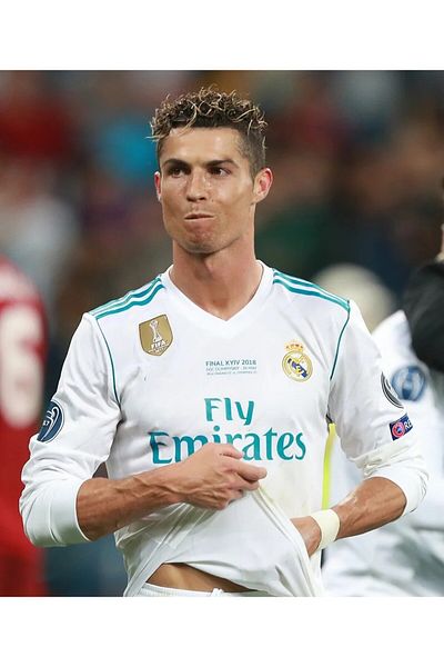 BARBITOS C.Ronaldo Real-Madrid Cardiff 2017 Final White Long Arm Long Arm Jersey Asf11