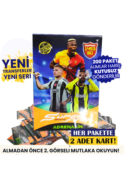 süper final Yeni Transferlerle Dolu 2025 Süper Final Futbolcu Kartları Yeni Seri 50 Paket 100 Adet Kart Kutusuz