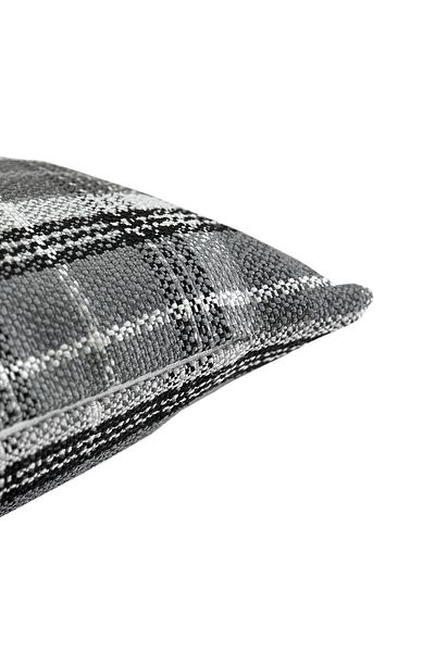 Bally Home Plaid Linen Fabric Square Throw Pillow Cover