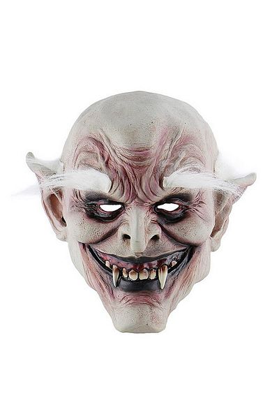 Skygo Horror Zombie Mask Latex Vampire Mask with White Hair and Eyebrows Meat Mask