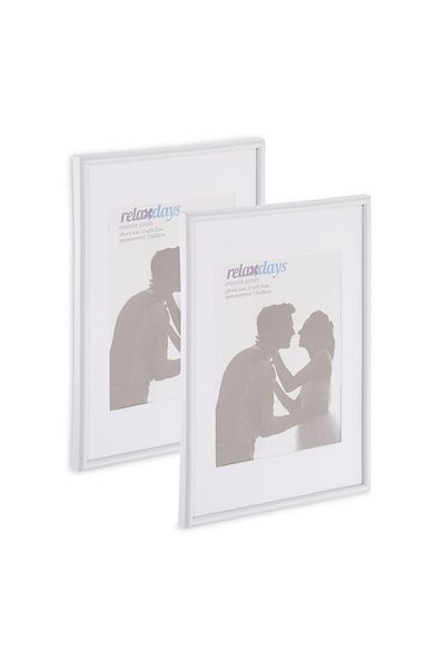 Relaxdays Set of 2 A4 photo frames, white, Relaxdays