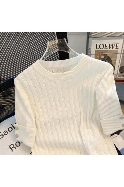 nathia outdoors Kol Katlamalı Düğme Detaylı T-Shirt