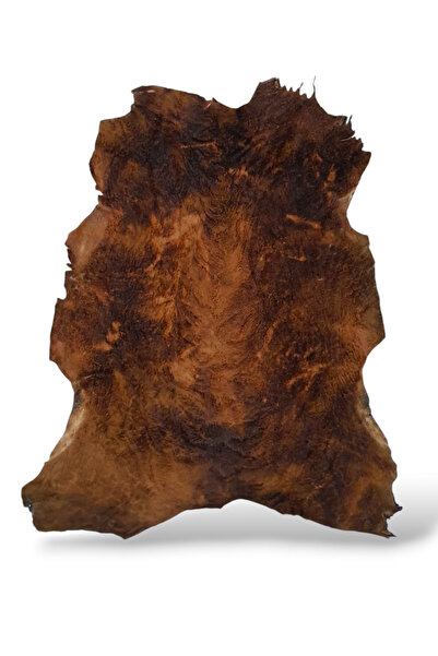 Ottoman Pouffe Art Deco Eskitme Stil Gerçek Deri Dana Post 73x84cm