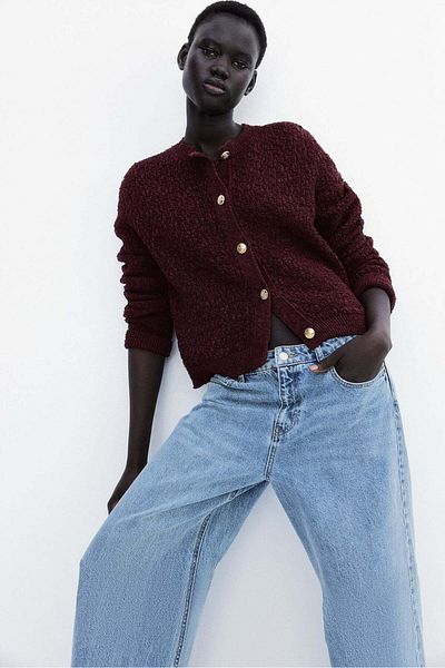 H&M Textured-knit cardigan