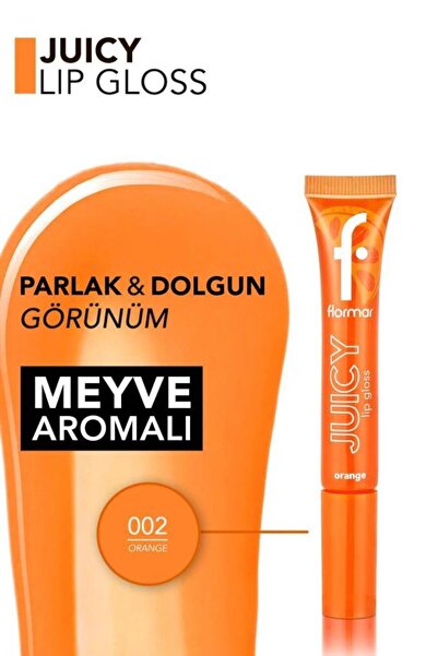 Flormar Meyve Aromalı Dudak Parlatıcısı (PORTAKAL) - Juicy Lip Gloss - 002 Orange