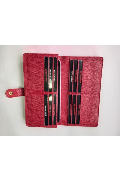 Asel Deri Suni Deri Telefon Bölmeli Kredi Kartlık Cüzdan