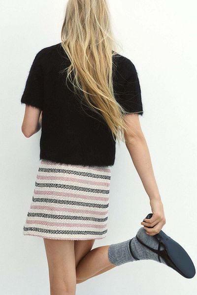 H&M Glittery textured mini skirt