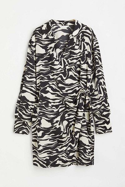 H&M Satin wrapover shirt dress