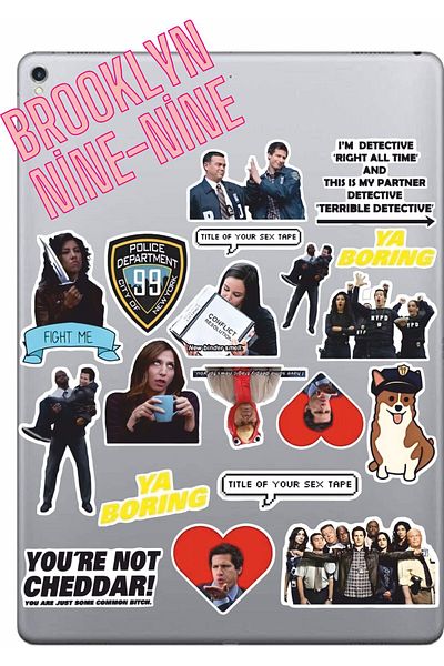 hediyenebak Brooklyn Nine-Nine Series 3 Sticker Set |   Laptop Agenda Tablet Phone Notebook Sticker Bullet Journal