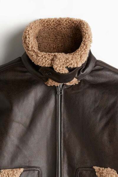 H&M Regular Fit Teddy-trimmed jacket