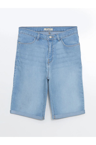 LC Waikiki LCW Jeans Indigo Dar Fit Kadın Jean Şort
