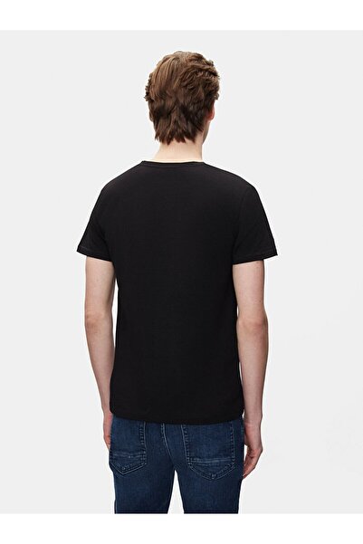 Ltb V Yaka Basıc Slım Kısa Kollu Siyah T-shırt