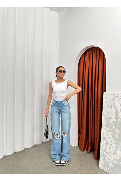 eyonnwear TREND YIRTIK MODEL BAGGY POCKET STAR JEAN PANTOLON